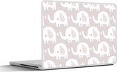Laptop sticker - 10.1 inch - Olifant - Design - Stippen - 25x18cm - Laptopstickers - Laptop skin - Cover