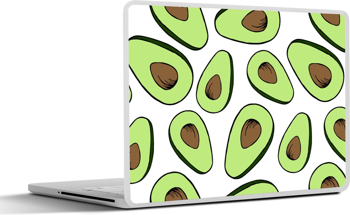 Laptop sticker - 15.6 inch - Avocado - Patronen - Pastel - 36x27,5cm - Laptopstickers - Laptop skin - Cover