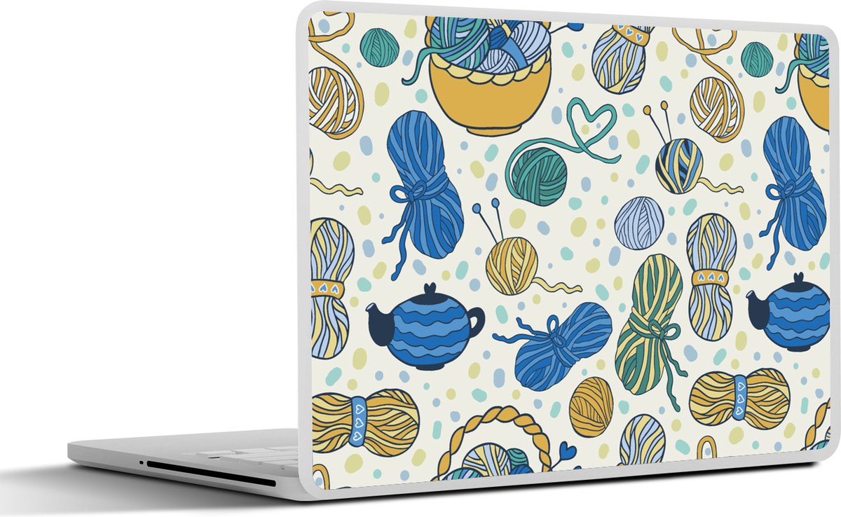 Laptop sticker - 14 inch - Breien - Patronen - Wol - 32x5x23x5cm - Laptopstickers - Laptop skin - Cover