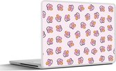 Laptop sticker - 10.1 inch - Speen - Patronen - Roze - 25x18cm - Laptopstickers - Laptop skin - Cover