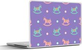 Laptop sticker - 15.6 inch - Hobbelpaard - Patronen - Geboorte - 36x27,5cm - Laptopstickers - Laptop skin - Cover
