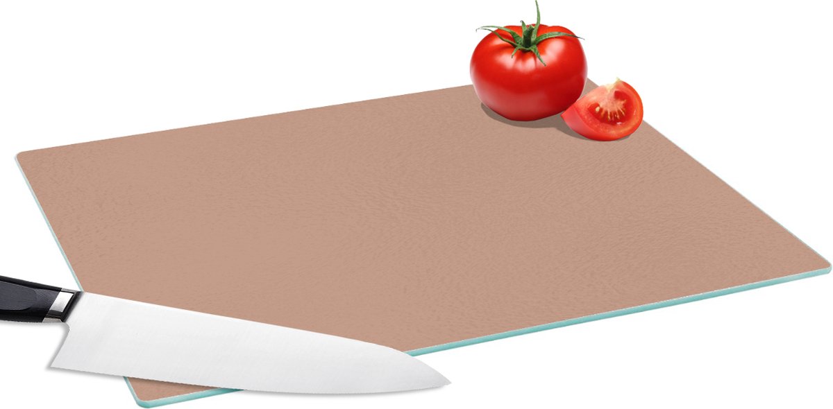 Glazen Snijplank - 39x28 - Beige - Kleur - Roze - Snijplanken Glas