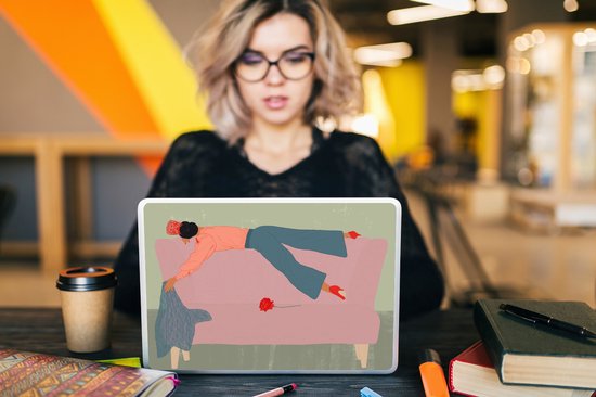 Sticker pour ordinateur portable - 13,3 pouces - Vintage - Femme - Design - 31x22,5 cm - Autocollants pour ordinateur portable - Skin pour ordinateur portable - Housse