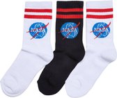 Mister Tee NASA - NASA Insignia Kids 3-Pack Sokken Kinderen - 31/34 - Wit/Zwart