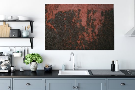 Tableau sur toile Zwart - Rouille - Métal - 120x80 cm - Décoration murale