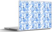 Sticker pour ordinateur portable - 12,3 pouces - Fleurs - Roses - Blauw
