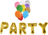 Folat - Verjaardag feest letters folie ballonnen PARTY en 50 ballonnen