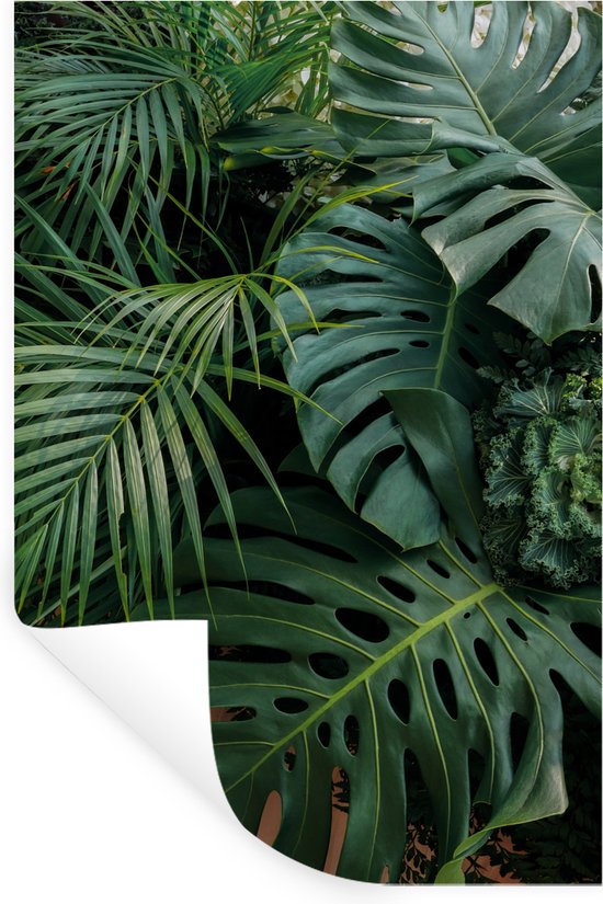 Muurstickers - Sticker Folie - Planten - Jungle - Bladeren - Tropisch - 40x60 cm - Plakfolie - Muurstickers Kinderkamer - Zelfklevend Behang - Zelfklevend behangpapier - Stickerfolie