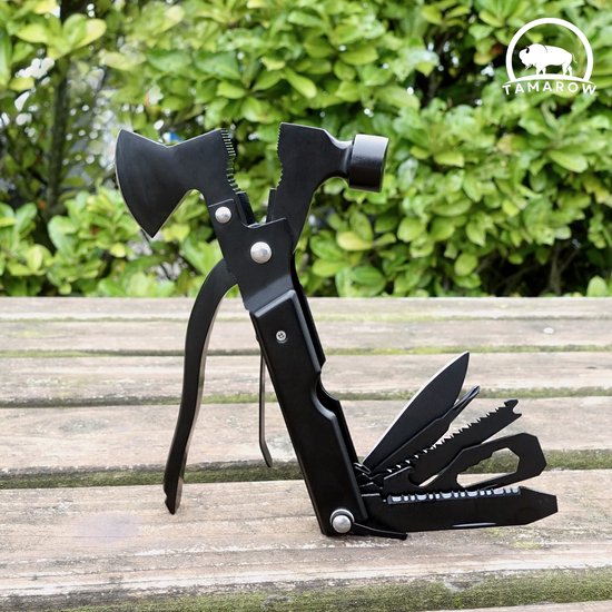 Multifunctionele Tenthamer - Outdoor - Kampeer - 9 in 1 Multitool - Bijl - Mes - Schroevendraaier - Campingaccessoires van Merkloos — afbeelding 5
