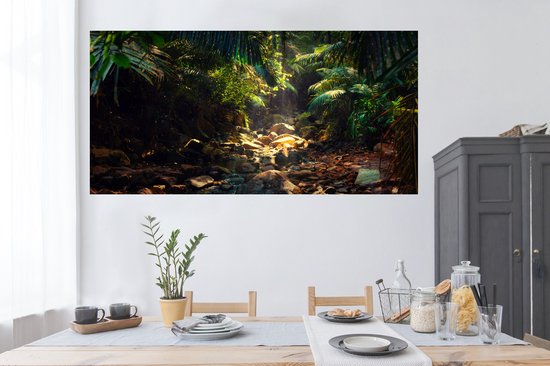 Stickers muraux - Film autocollant - Jungle - Soleil - Inde - Garçons - Filles - Enfants - 160x80 cm - Film adhésif - Stickers muraux Chambre d'enfant - Papier peint autocollant - Papier peint autocollant - Film autocollant