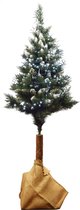 Kunstkerstboom diamanten kerstboom op Natuurlijke houten stam 160 cm - Kunst DIAMANT PIJNBOOM 160CM - Kunstkerstboom 160cm sneeuw Kerstboom
