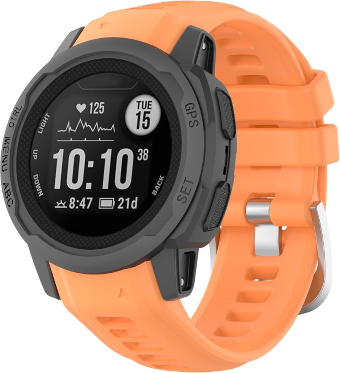 Siliconen bandje - geschikt voor Garmin Instinct 2S - oranje