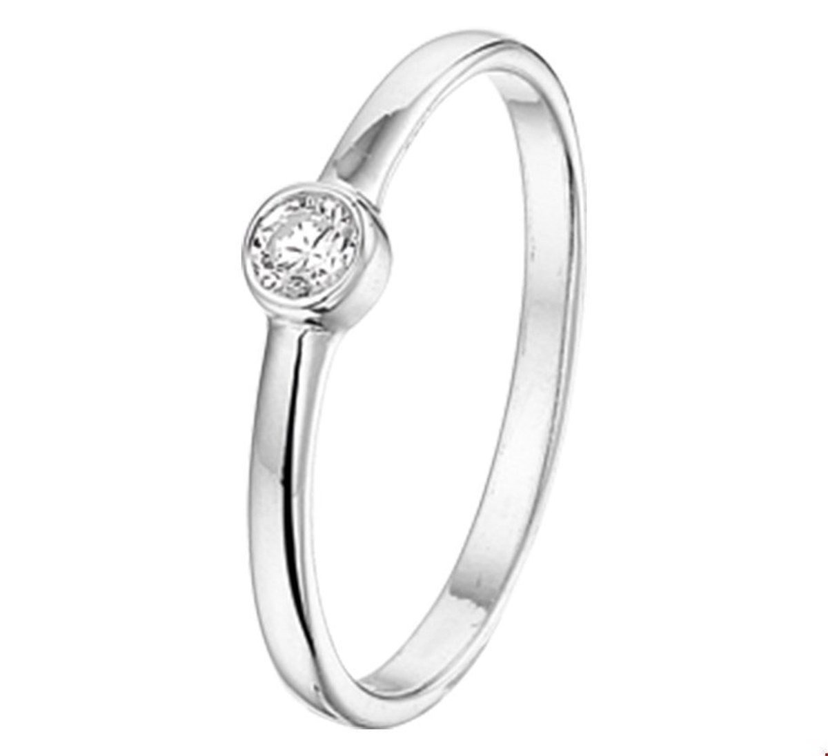 Zilver Gerhodineerde Ring zirkonia 1325121 17.25 mm (54)