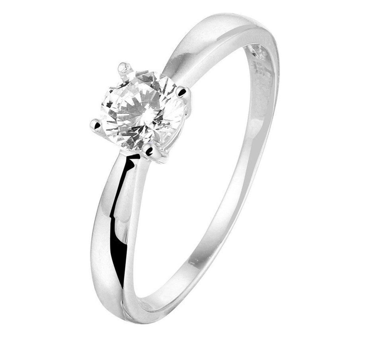Zilver Gerhodineerde Ring zirkonia 1330230 19.00 mm (60)