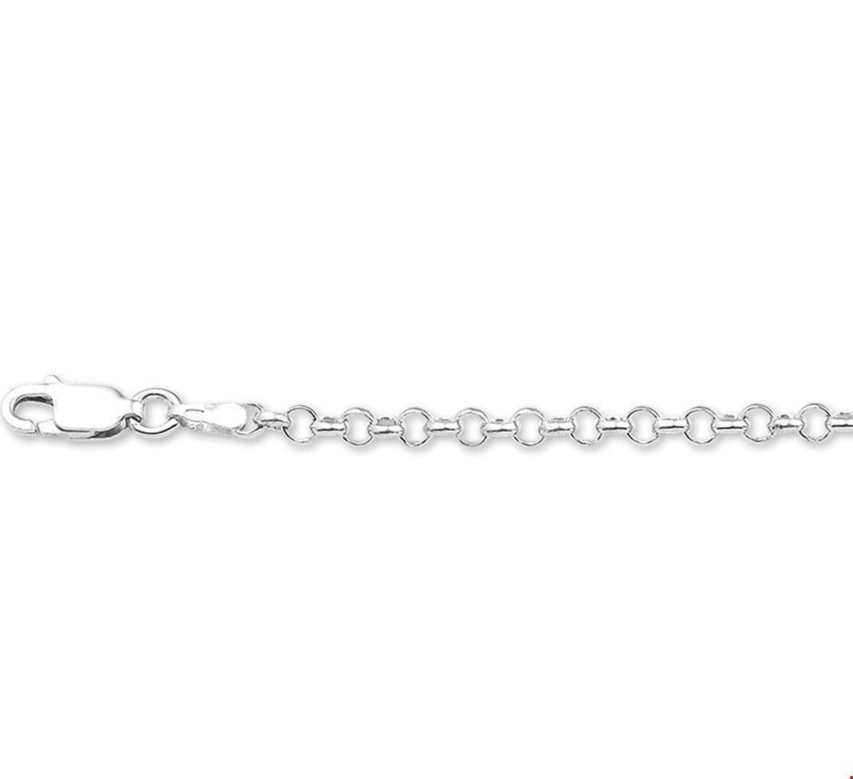 Zilver Gerhodineerde Collier jasseron 3 1316943 80 cm