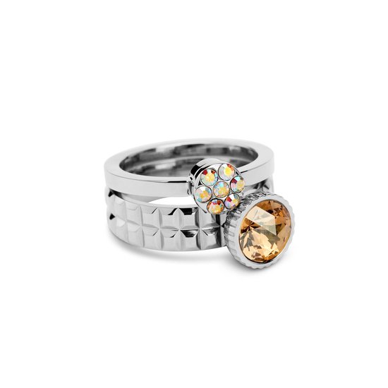 Melano Vivid & Twisted Happy Cake Ringen Set - Zilverkleurig - Dames - Maat 48