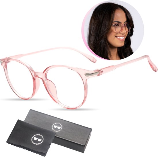 LC Eyewear Computerbril - Blauw Licht Bril - Blue Light Glasses - Beeldschermbril - Unisex - Transparant Roze