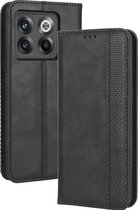 Mobigear Telefoonhoesje geschikt voor OnePlus 10T Hoesje | Mobigear Sensation Bookcase Portemonnee | Pasjeshouder voor 3 Pasjes | Telefoonhoesje voor Pinpas / OV Kaart / Rijbewijs - Zwart