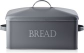 Cookini Vintage Broodtrommel - Brood Bewaartrommel - Keuken - Metaal - Vers Brood - Retro - Grijs