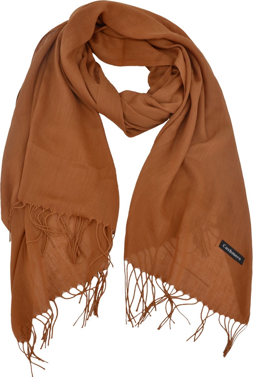Pashmina Sjaal - Cognac Bruin | Polyester | 180 x 70 cm | Fashion Favorite