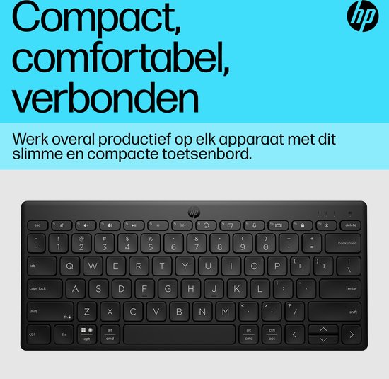 HP 350 Compact - Draadloos Toetsenbord - Bluetooth - Qwerty - Zwart - HP