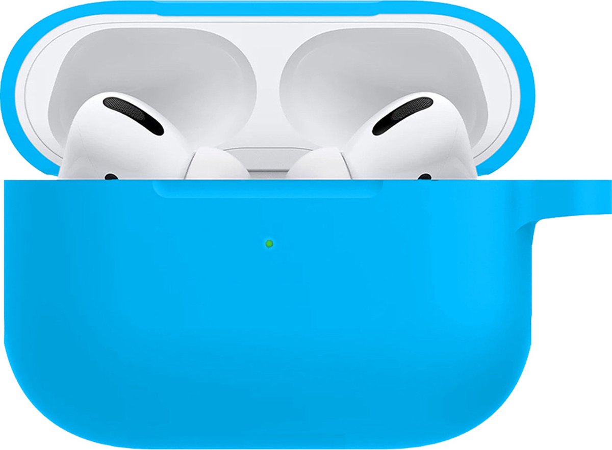 Hoesje Geschikt voor Airpods Pro Hoesje Siliconen Case Hoes - Hoesje Geschikt voor Apple Airpods Pro Case - Lichtblauw