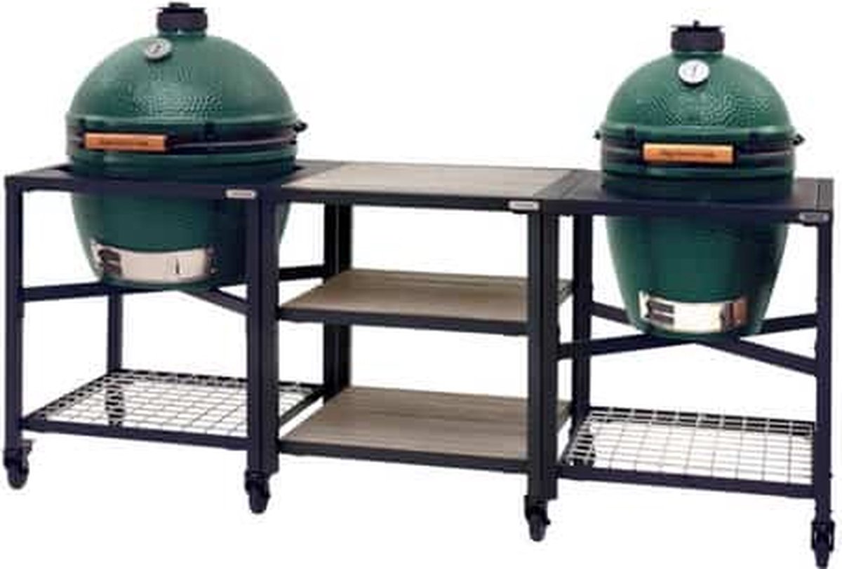 Big Green Egg Insert plan de travail modulaire bois d'acacia vieilli