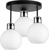 Plafondlamp Industrieel 3-Lamps Bol Wit Woonkamer