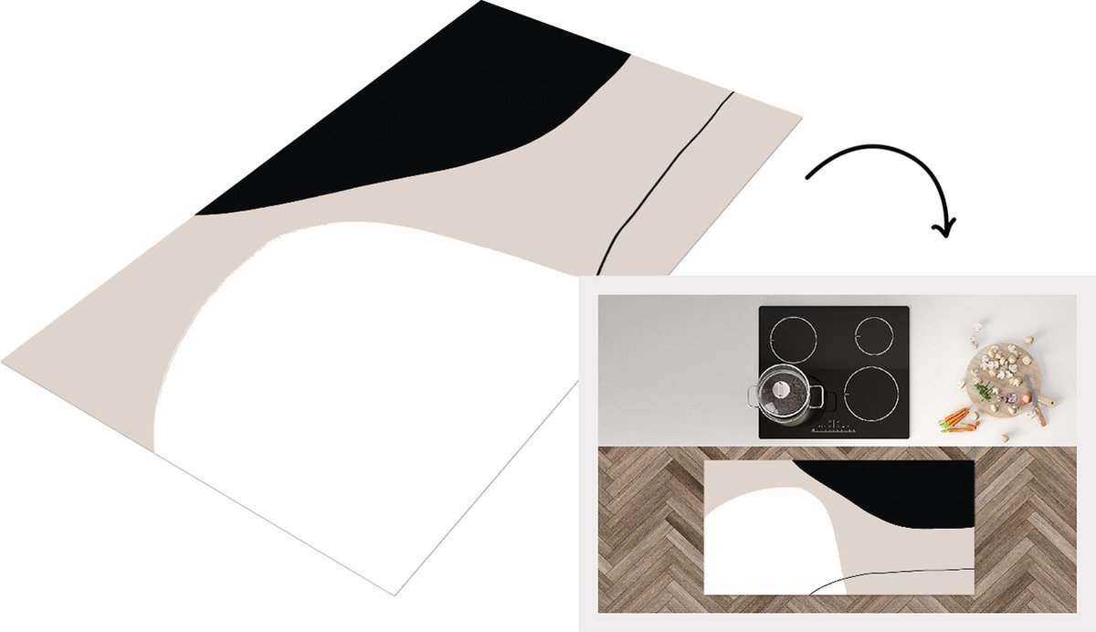 KitchenYeah Keukenloper - Loper keuken - Vormen - Abstract - Design - 120x60 cm - Keukenloper vinyl Multicolor