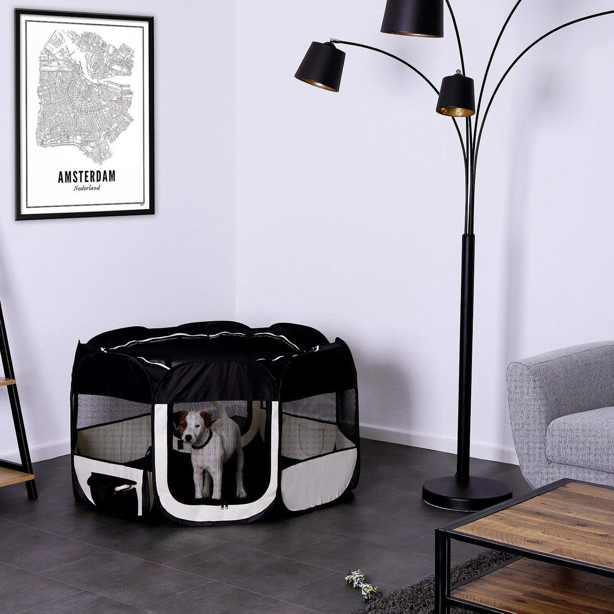 Puppyren dierenren, 80 x 60 x 55 cm, voor honden, katten, hazen en kleine dieren, binnen en buiten