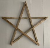Étoile de Noël 70 cm - vieux bois - chute de bois - étoile de David