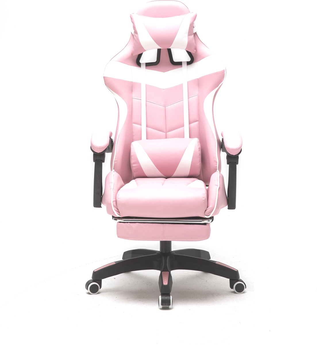 Afbeelding 2 van VDD Gaming - Game stoel - Gaming - Bureaustoel - Gamestoel Roze - Met Nekkussen & Verstelbaar Rugkussen - Silicone Game Stoel - Draaistoel - Ergonomische Game Stoel - Gamestoelen - Hoogte Verstelbaar - Roze & Wit