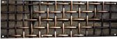 WallClassics - Tuinposter – Verroest Hek tegen Stenen - 150x50 cm Foto op Tuinposter  (wanddecoratie voor buiten en binnen)