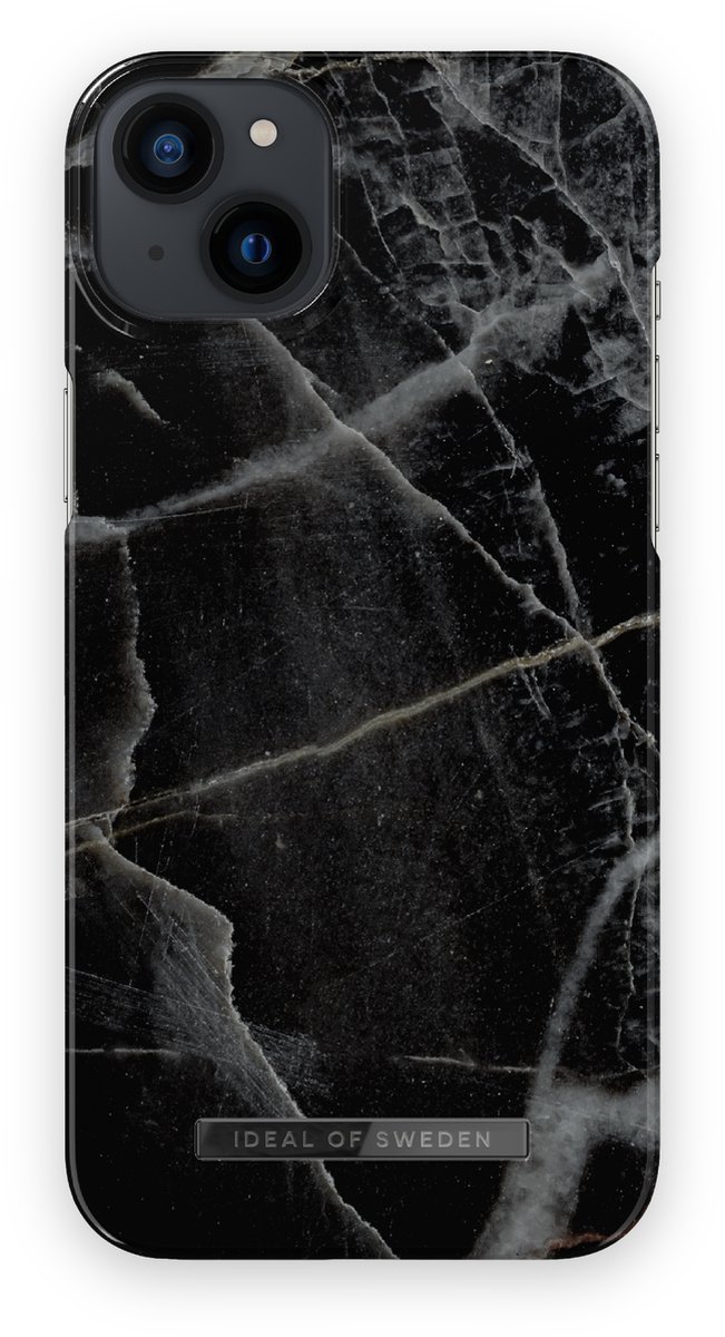 iDeal of Sweden Fashion Case iPhone 14 Plus Black Thunder Marble