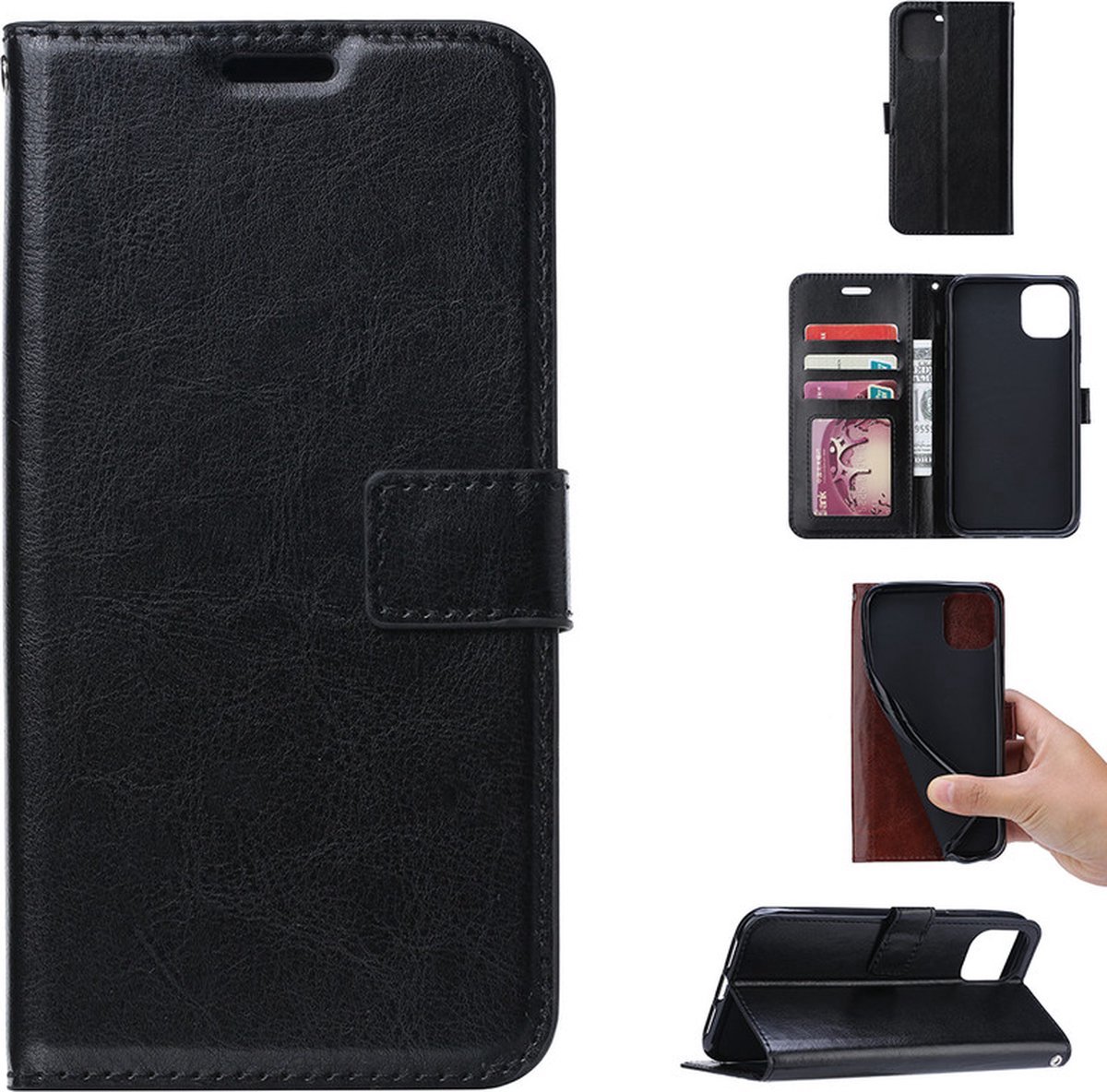 Portemonnee Book Case Hoesje Geschikt voor: iPhone 14 - zwart
