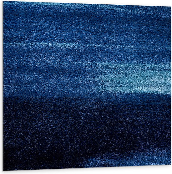 WallClassics - Dibond - Abstracte Blauwe Puntjes - 100x100 cm Foto op Aluminium (Met Ophangsysteem)