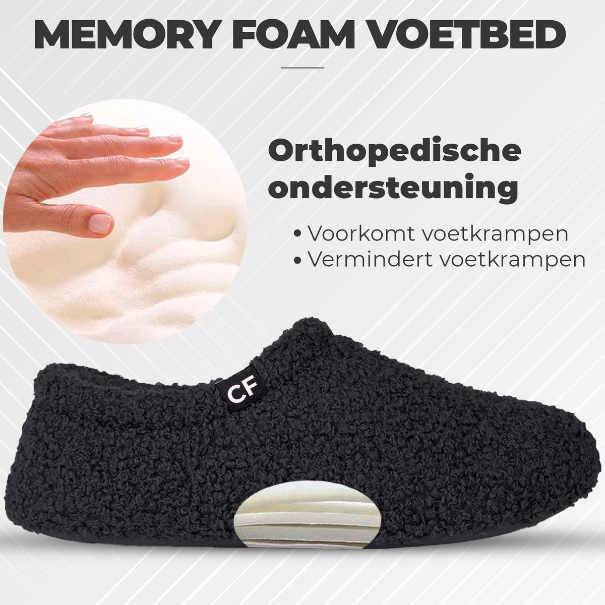Comfeet Pantoffels Dames Sloffen Zwart Anti-slip