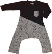 Spreid/ Pavlik/ Gips Onesie zwart met spikkel zand met roesje