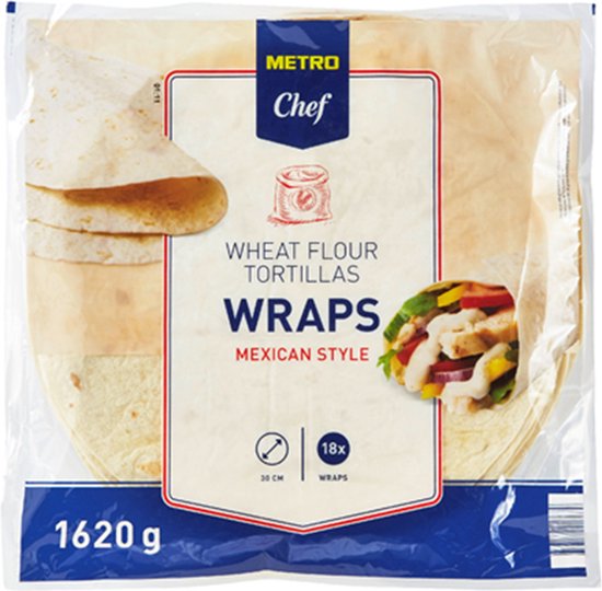 Foto: Metro chef tortilla wraps pak van 18 wraps 30 centimeter