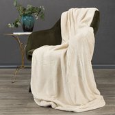 Oneiro’s Luxe Plaid GINKO Type 1 Beige - 150 x 200 cm - wonen - interieur - slaapkamer - deken – cosy – fleece - sprei