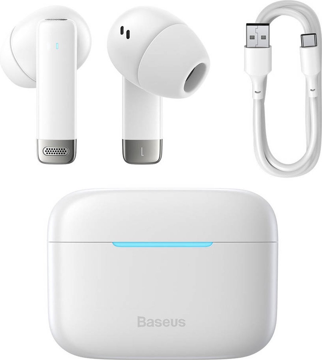 Baseus Bowie E9 Hoofdtelefoons Draadloos In-ear Oproepen/muziek Bluetooth Wit