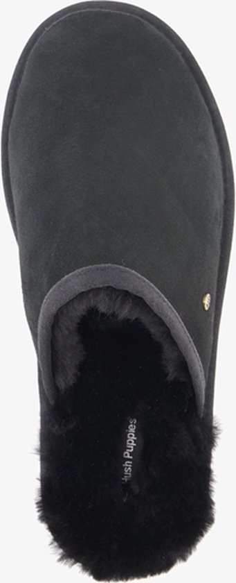 Hush puppies leren heren pantoffels zwart