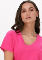 CC Heart Organic Cotton V-neck Tshirt Tops & T-shirts Dames - Shirt - Roze - Maat XS