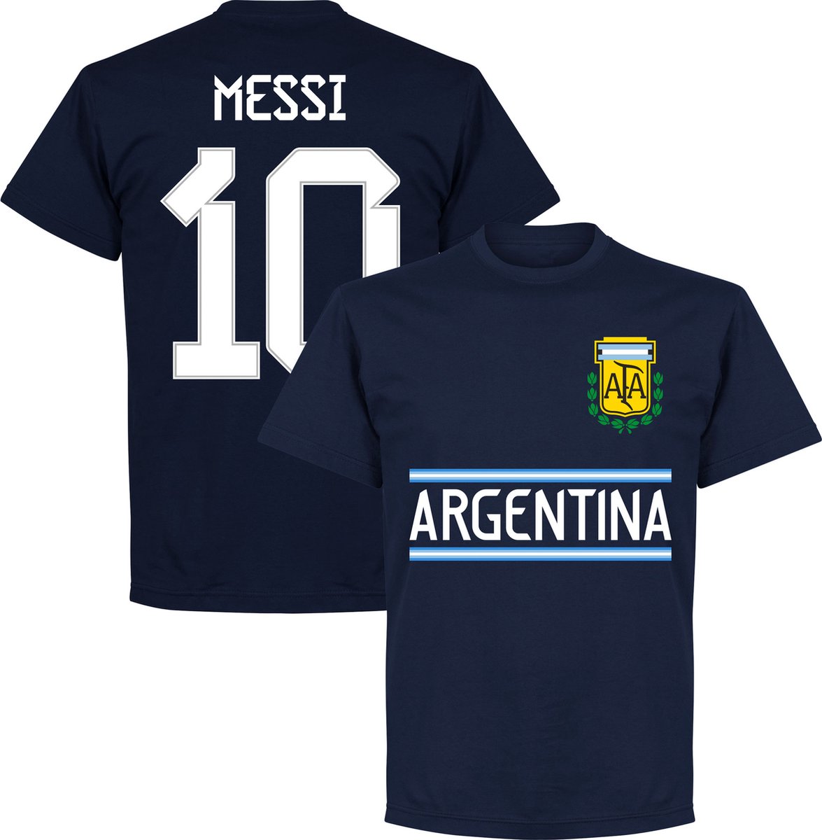 Argentinië Messi 10 Team T-Shirt - Navy - Kinderen - 128