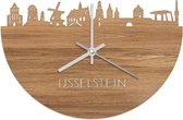 Skyline Klok IJsselstein Eikenhout - Ø 40 cm - Stil uurwerk - Wanddecoratie - Meer steden beschikbaar - Woonkamer idee - Woondecoratie - City Art - Steden kunst - Cadeau voor hem - Cadeau voor haar - Jubileum - Trouwerij - Housewarming -