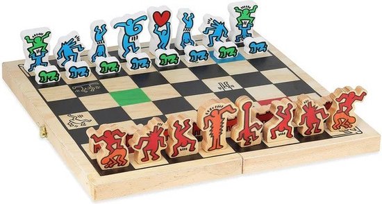 Afbeelding van het spel Chess Set (Red & Blue) by Keith Haring