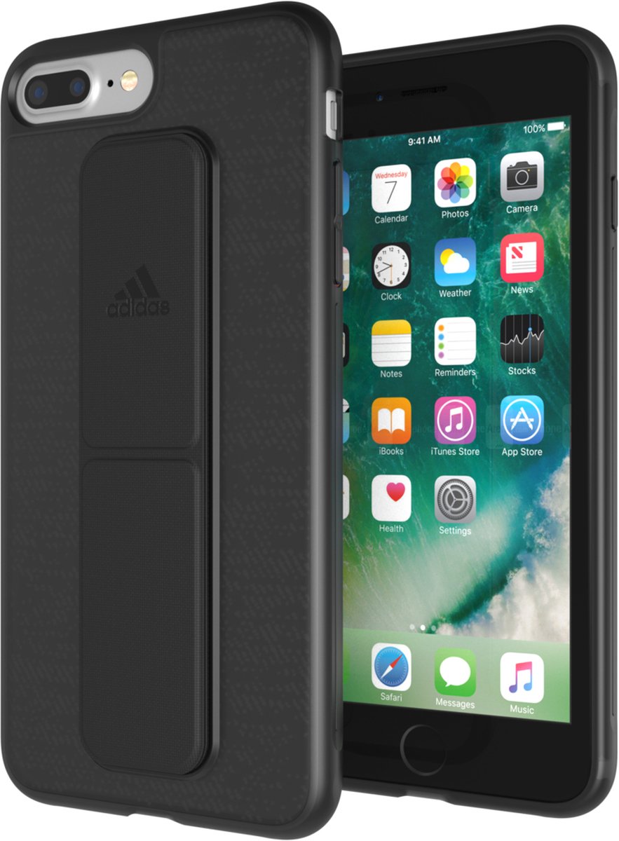 Adidas Grip iPhone 6 Plus 6s Plus 7 Plus 8 Plus hoesje met band - Zwart