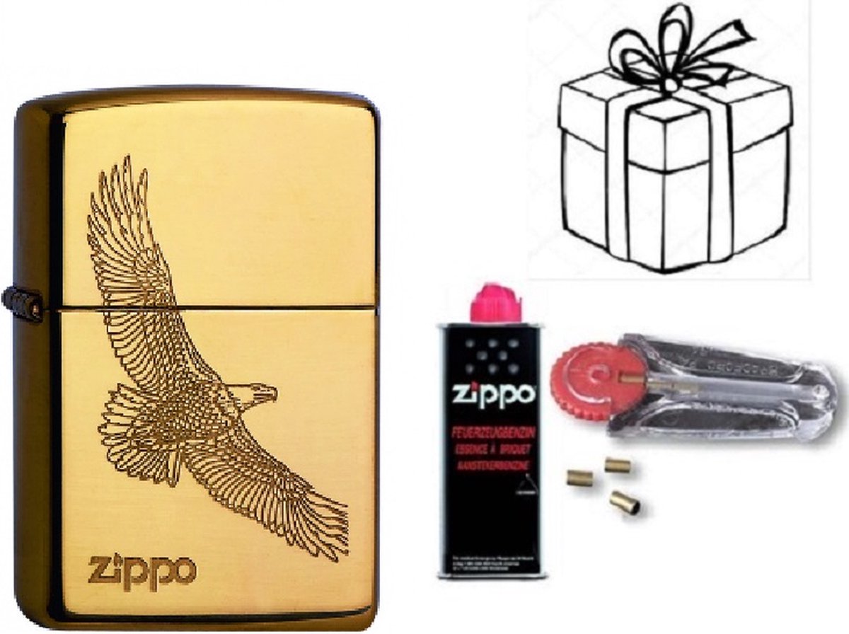 Goedkoopste Geschenkset Zippo- ZIPPO met ZIPPO BENZINE en Vuursteentjes-uniek cadeau