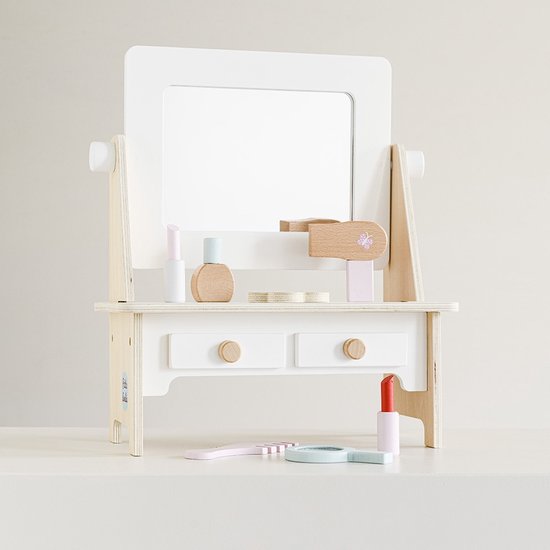 uitvegen Oneindigheid landinwaarts Petite Amélie ® Kaptafel Kinderen Hout met Spiegel - Speelgoed Make-up Tafel  inc. 7... | bol.com