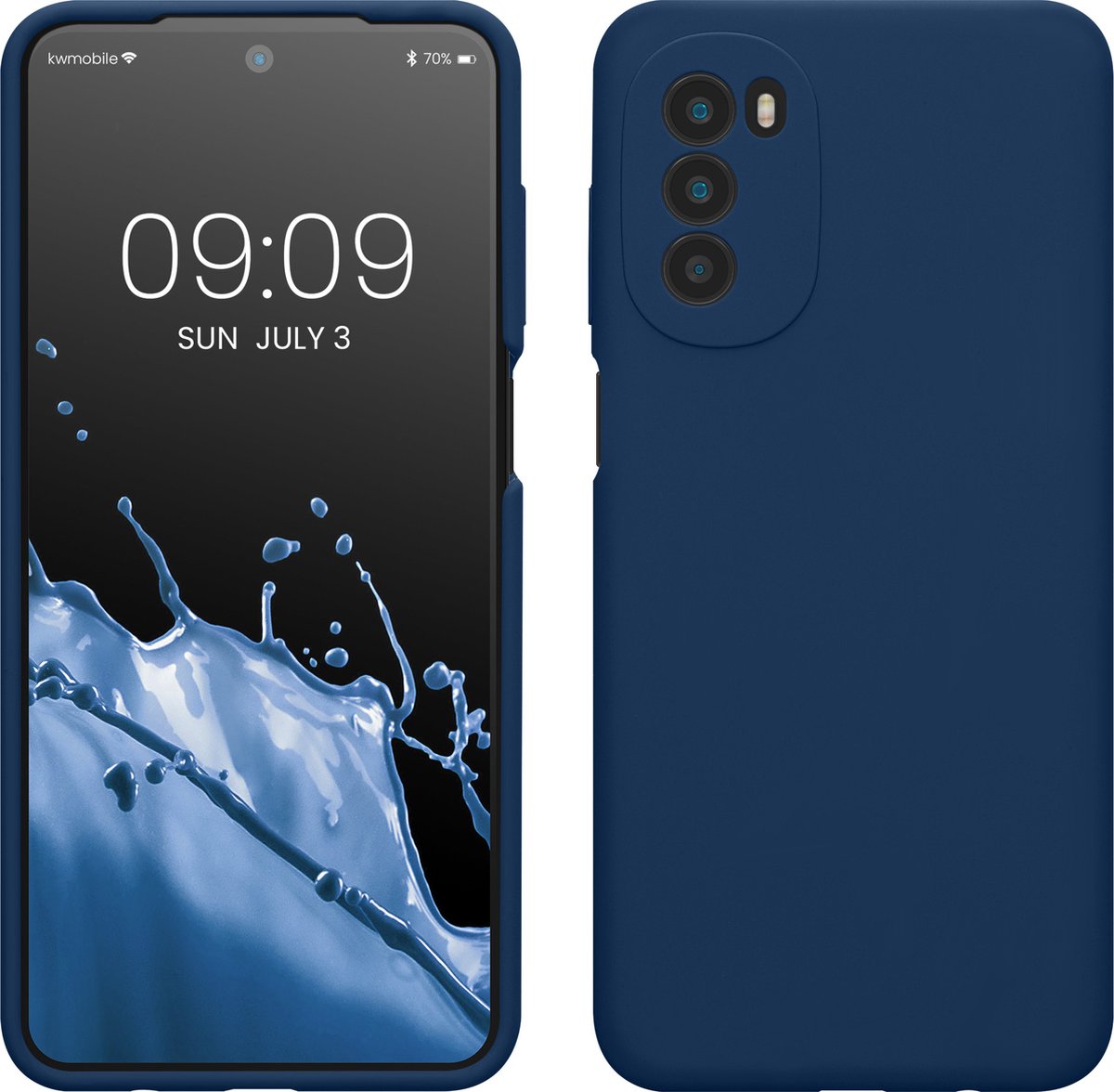kwmobile telefoonhoesje voor Motorola Moto G52 / Moto G82 5G - Hoesje met siliconen coating - Smartphone case in marineblauw